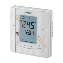 Siemens RDE410/EH Regulator pomieszczeniowy, 230 [V] AC, 5..35 [°C], wyjście 2-stawne maks. 16 [A], program tygodniowy oraz ręczne przełączanie trybu pracy, wejście dla czujnika podłogowego QAP1030/UFH, opcja ograniczenia temperatury podłogi,